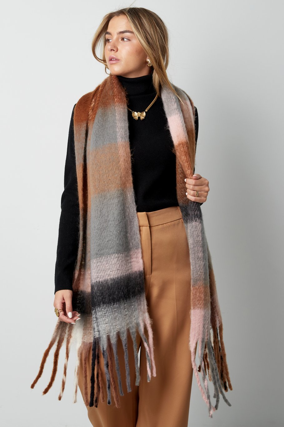 Color block scarf - pink multi Picture2